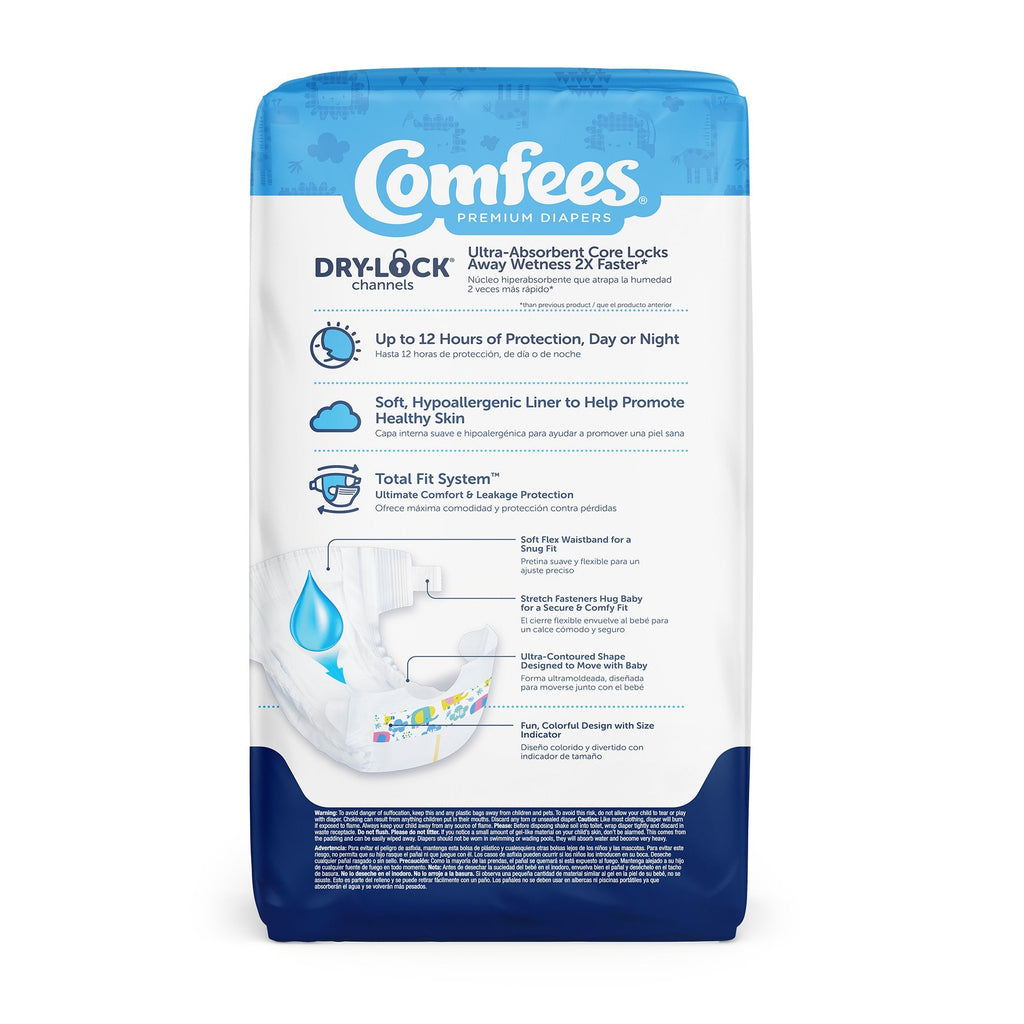 Attends Comfees Premium Baby Diapers, Unisex, Tab Closure, Newborn 41536