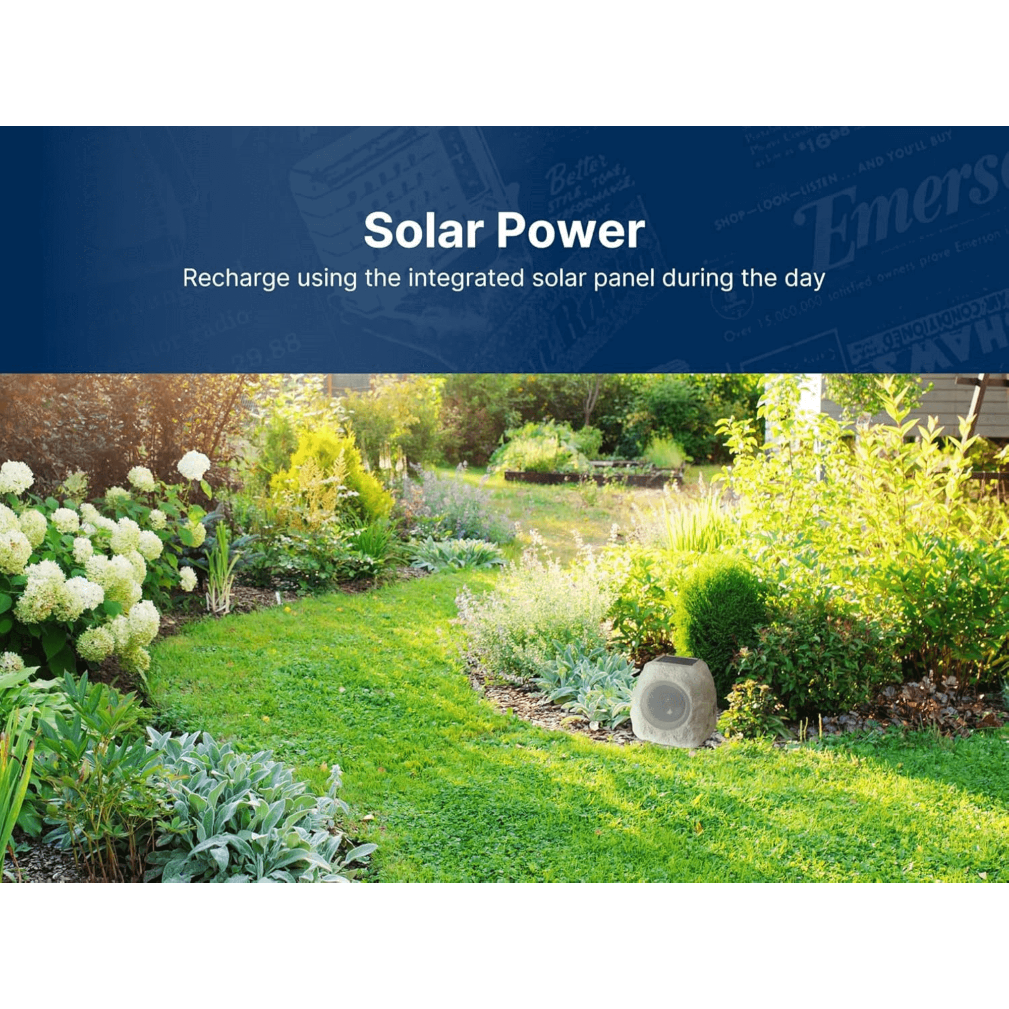 Emerson Rock Party Solar Multicolor LED Bluetooth Outdoor Speaker