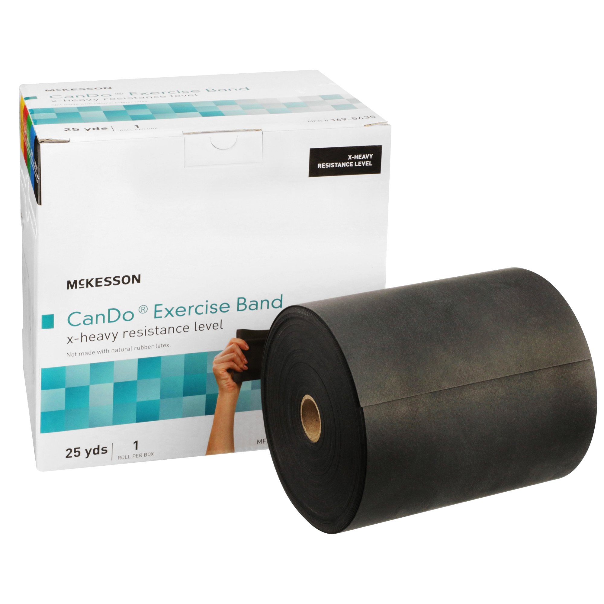 McKesson Exercise Resistance Band, Black, 5" x 25 Yard, Extra-Heavy Resistance 169-5635