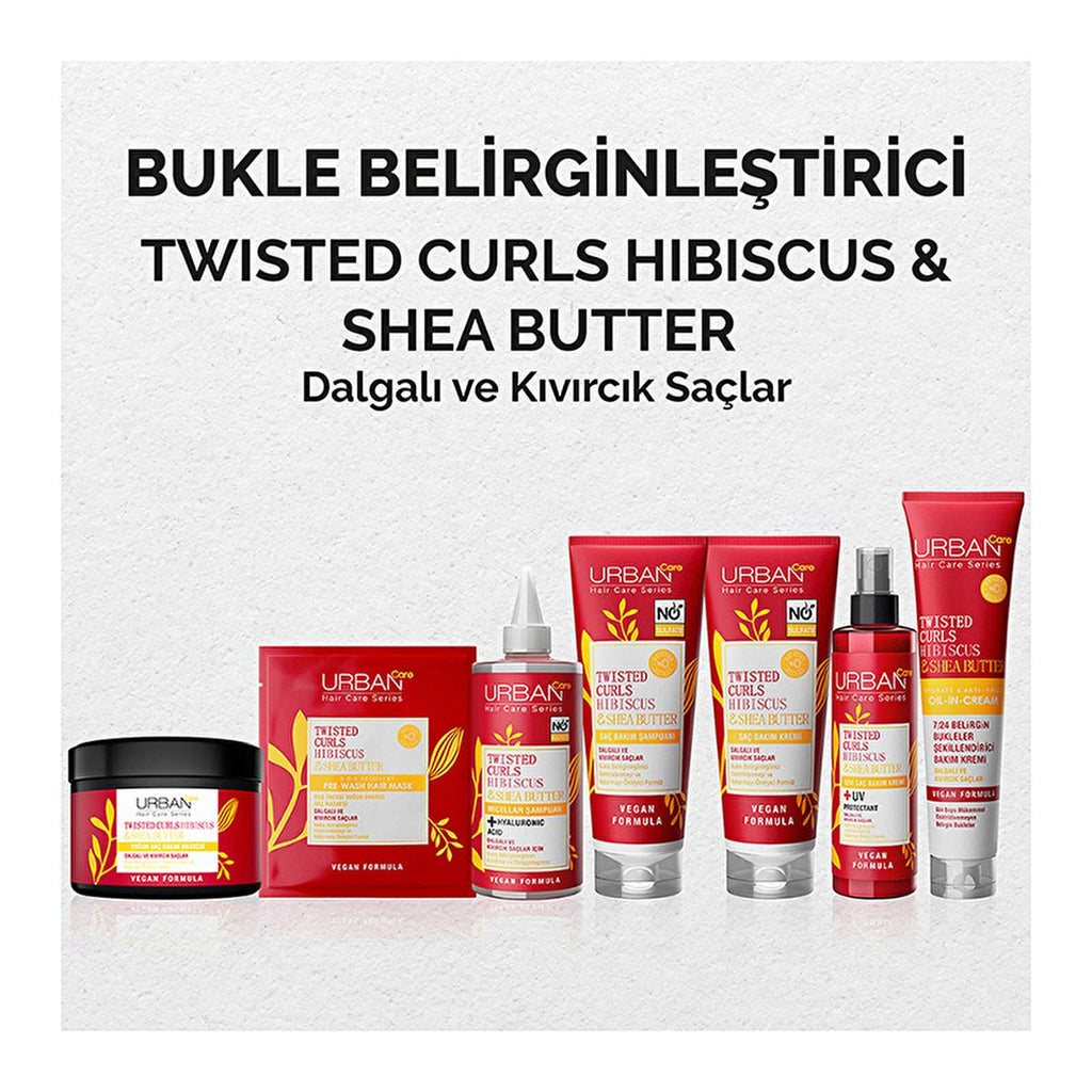 Urban Care Twisted Curls: Hibiscus & Shea Butter Curl Defining Cream - Frizz Control, Intense Moisture, Silicone & Paraben Free - 5.92 fl oz