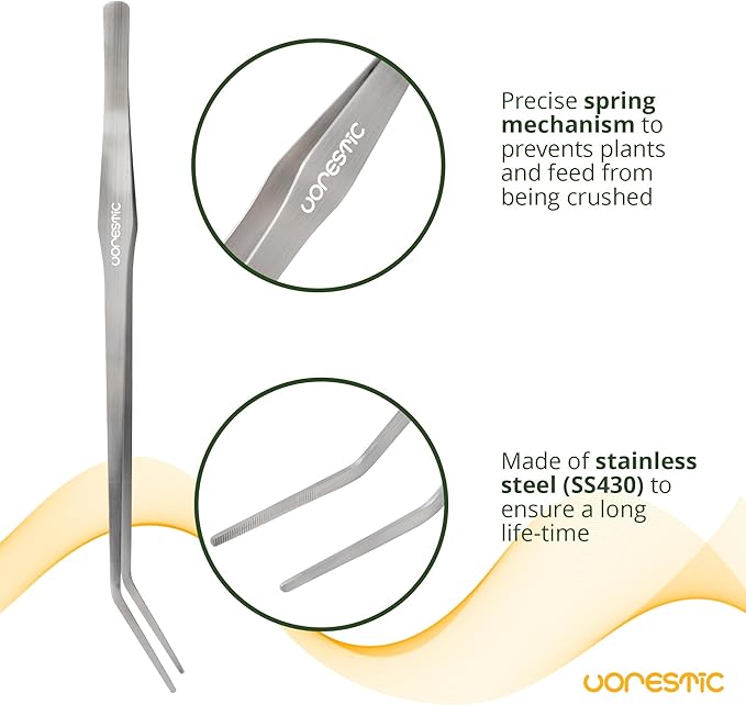 6Pcs Aquascape Tools, Terrarium Tools, Aquarium Kit with Stainless Steel Aquarium Tweezers Extra Long, Aquarium Scissors, Algae Scraper, and Spatula - Aquascaping Tools Set for Maintenance - PhishStones Products