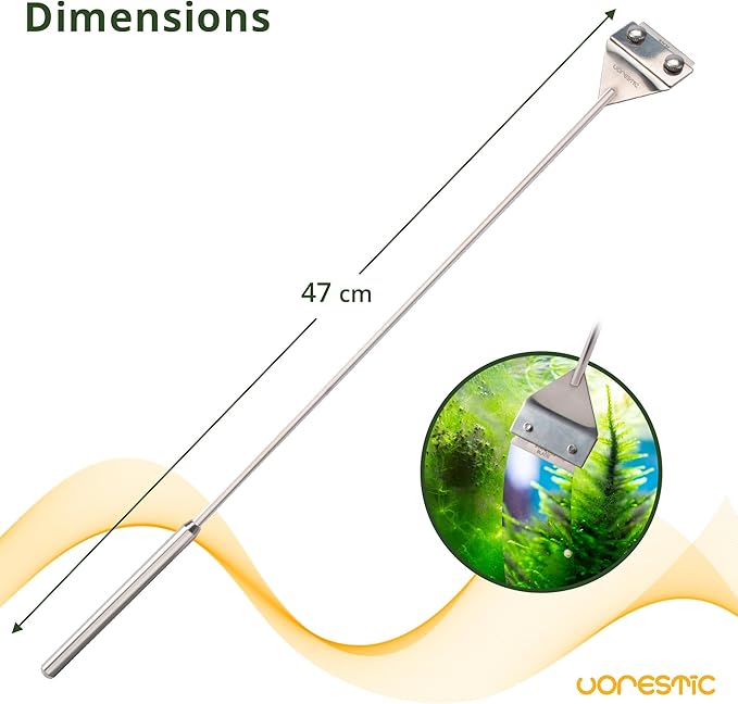 6Pcs Aquascape Tools, Terrarium Tools, Aquarium Kit with Stainless Steel Aquarium Tweezers Extra Long, Aquarium Scissors, Algae Scraper, and Spatula - Aquascaping Tools Set for Maintenance - PhishStones Products