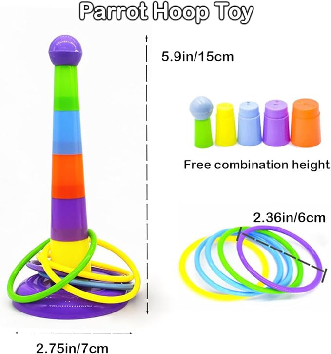 6pcs Interactive Puzzle Toy Set for Small Parrots - Training, Stress Relief, Include Coin Box, Bell Ball, Skateboard & Ferrule Toy for Bird Budgies, Cockatiels, Parakeet etc - PhishStones Products