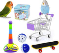 6pcs Interactive Puzzle Toy Set for Small Parrots - Training, Stress Relief, Include Coin Box, Bell Ball, Skateboard & Ferrule Toy for Bird Budgies, Cockatiels, Parakeet etc - PhishStones Products