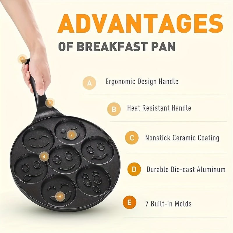 7 - Cup Nonstick Pancake & Waffle Maker Pan Easy Breakfast - PhishStones Products