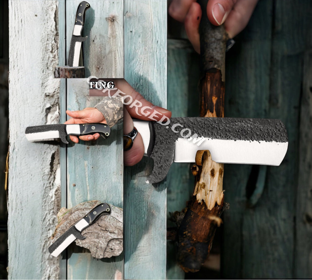 7" Handmade Cowboy Bull cutter knife with leather sheath - PhishStones Products