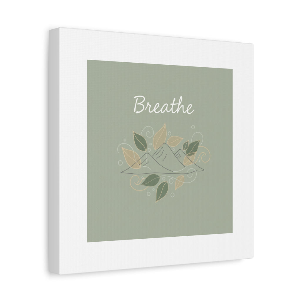 Breathe Mountain Line Canvas | Nature Symbols, Minimal Forest Wall Art