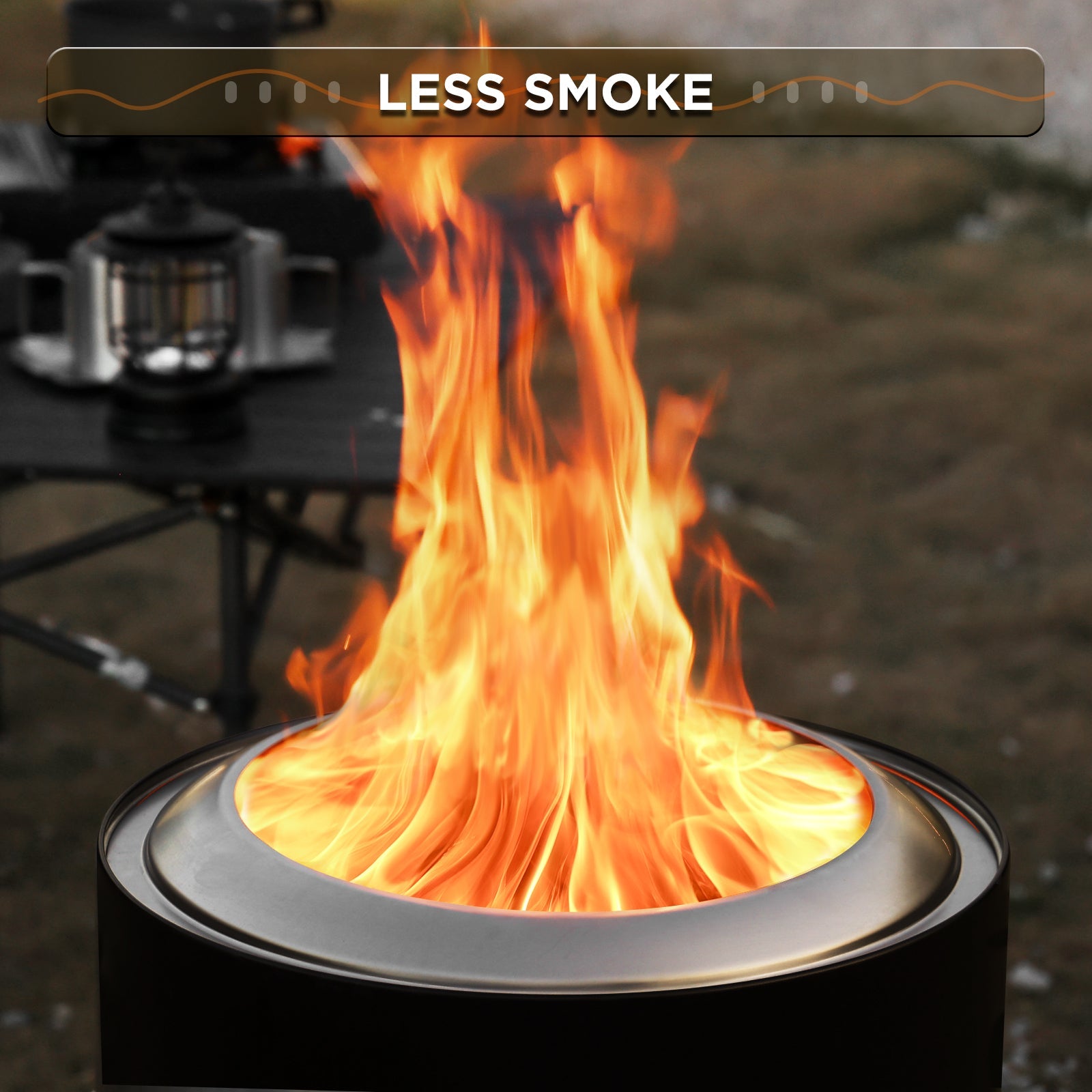 Pluto R19-PG Smokeless Outdoor Fire Pit -  Painted Black