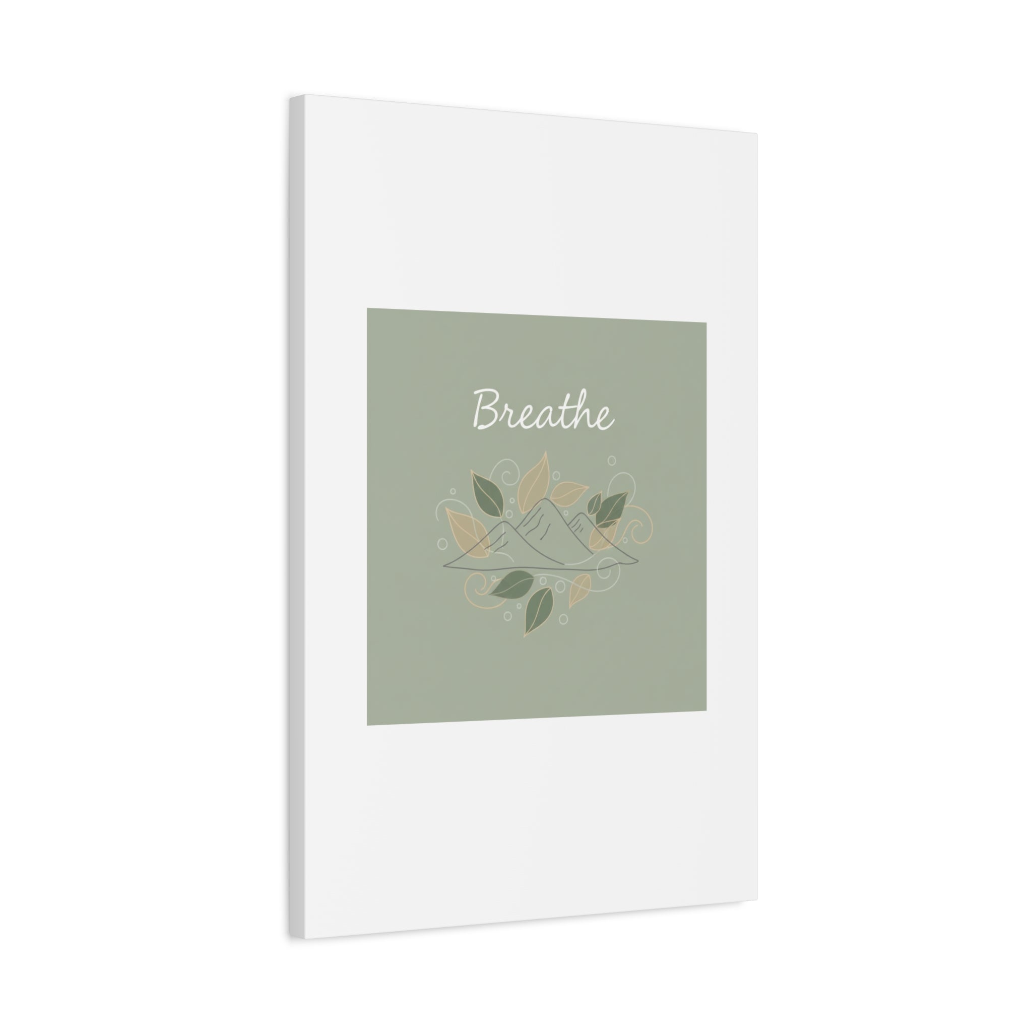 Breathe Mountain Line Canvas | Nature Symbols, Minimal Forest Wall Art