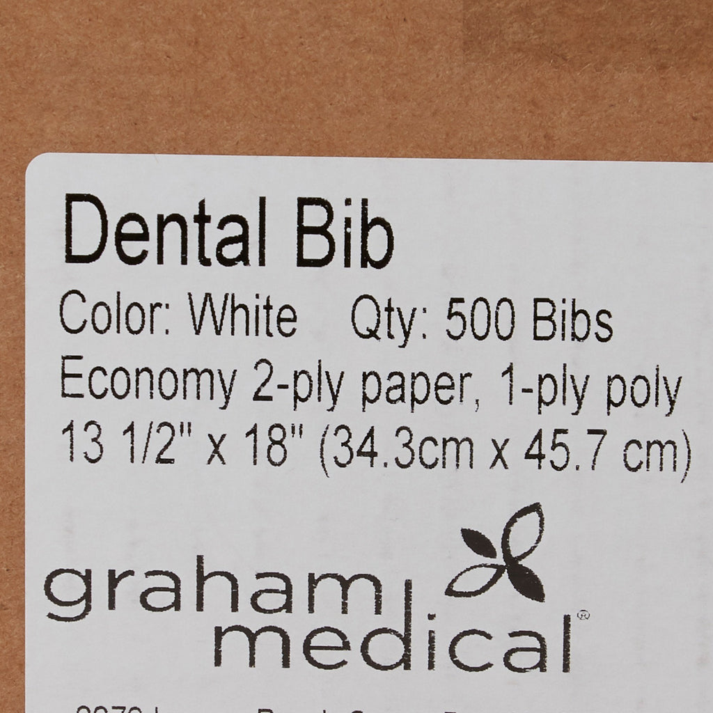 Graham Medical White Dental Bib, 13½ x 18 Inch 43445