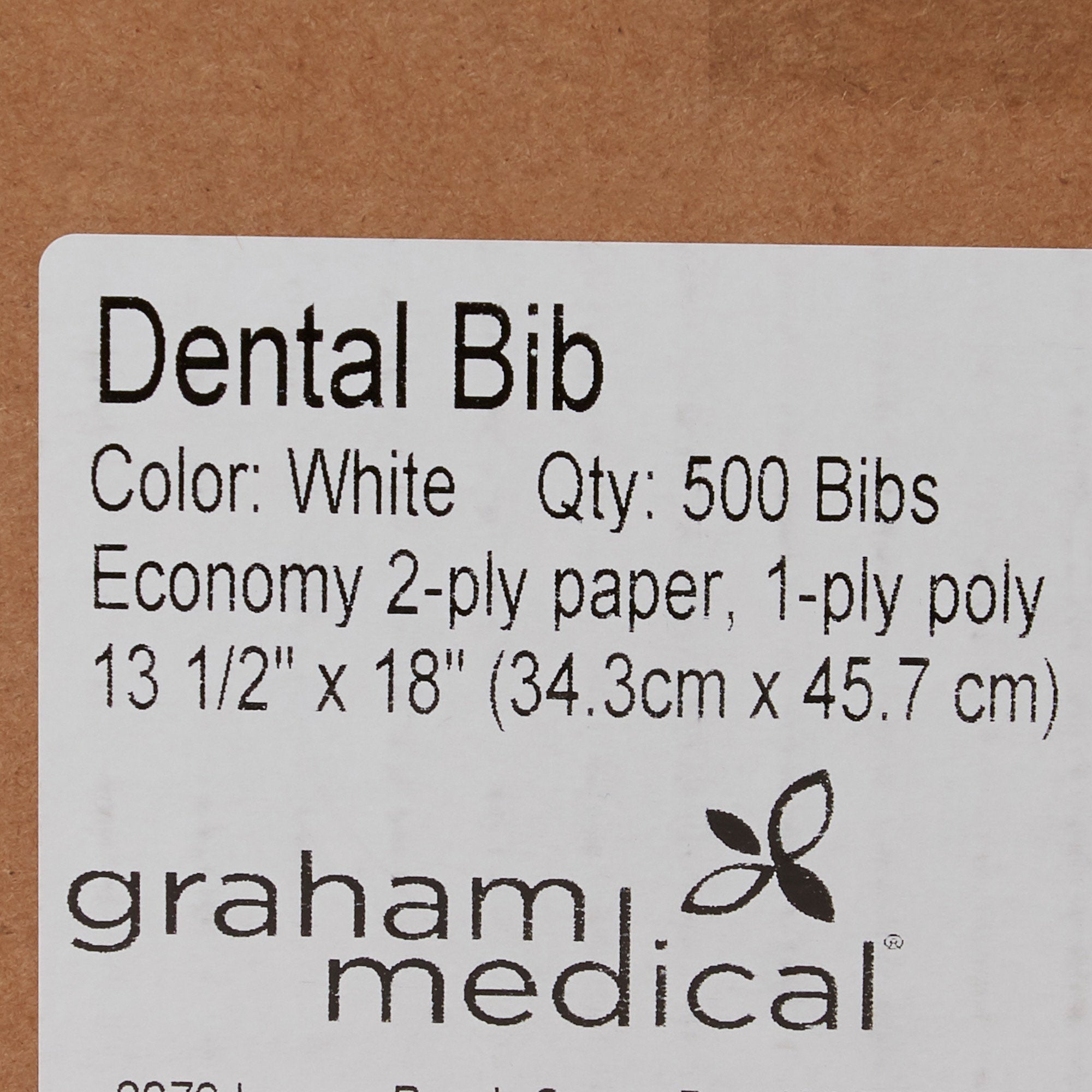 Graham Medical White Dental Bib, 13½ x 18 Inch 43445
