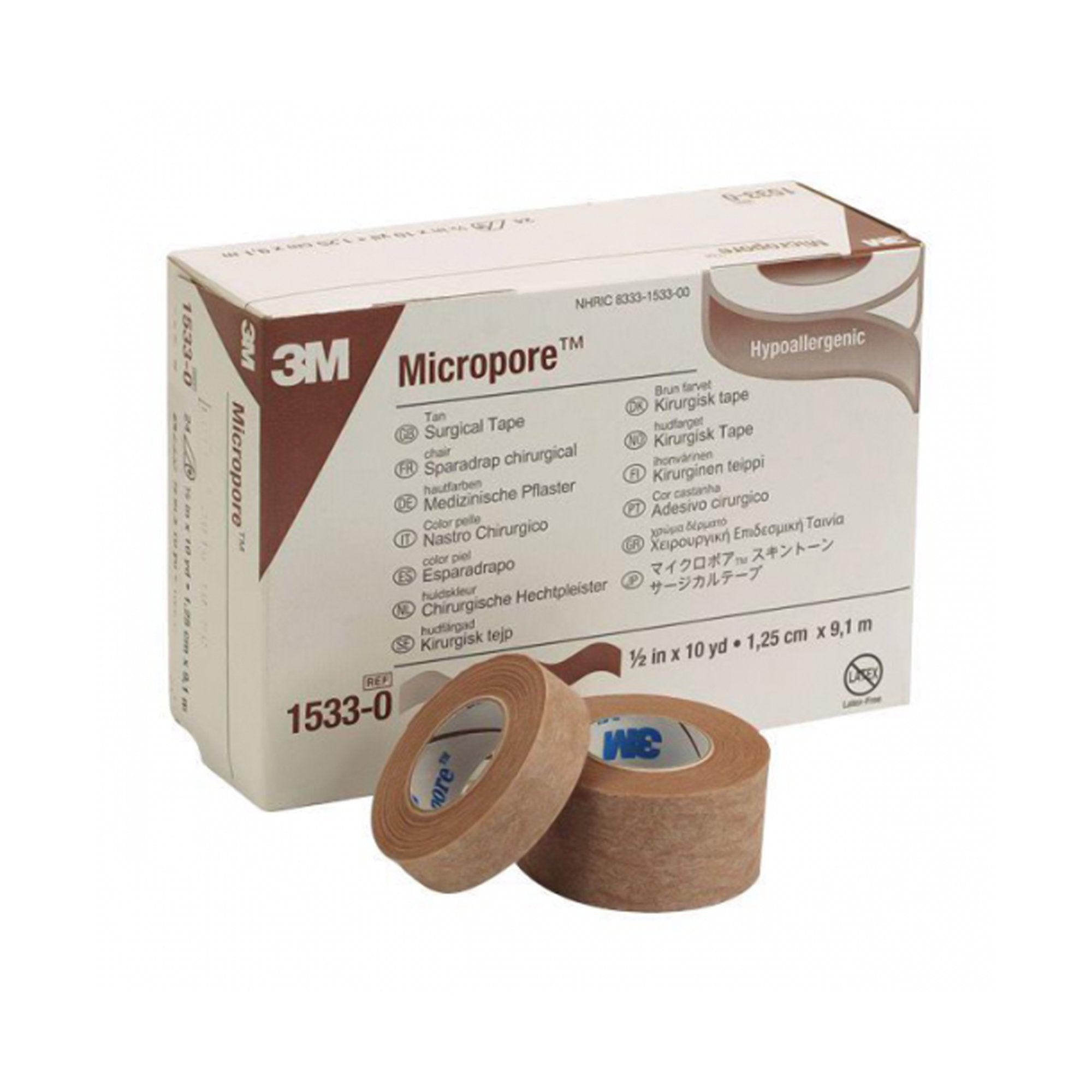 3M™ Micropore™ Paper Medical Tape, 1/2 Inch x 10 Yard, Tan 1533-0