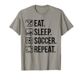 Eat Sleep Soccer Repeat Distressed T-Shirt - Fun Novelty Design Men Women