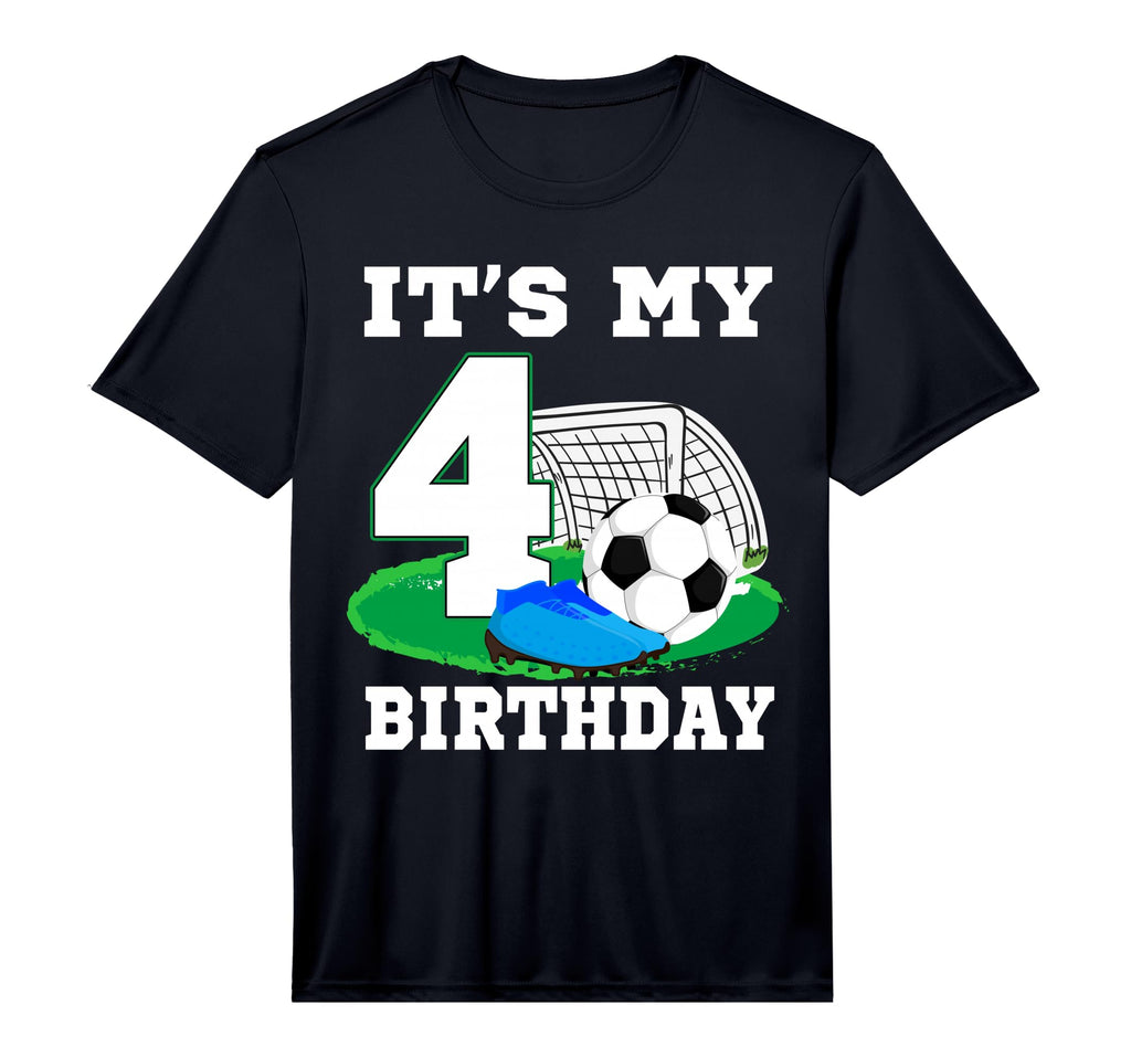 Its My 4 Year Old Birthday Soccer 4Th T-Shirt - Custom Art Print Unisex