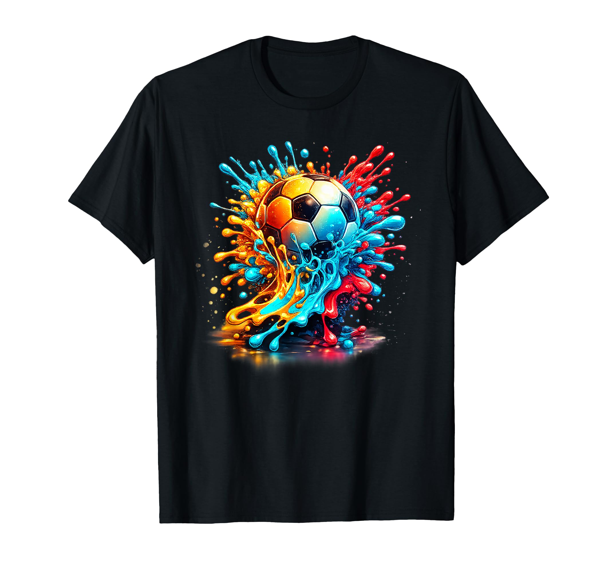 Soccer Ball Splash Football Player Team T-Shirt - Novelty Apparel Unisex
