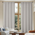 Simplebrand Ava Natural Blackout Curtains for Patio 108 Inches Long 2 Panels Set, Solid Thermal Insulated Room Darkening Rod Pocket Window Treatment Curtains Blackout Drapes, W50 x L108 Inch, Natural