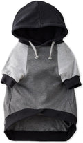 Rocky – The Orginal Lightweight Hooded TEE 100% Organic Cotton Dog Hoodie Pet Coat Sweater for Small, Medium, Large Dogs, Black Color Block, Small