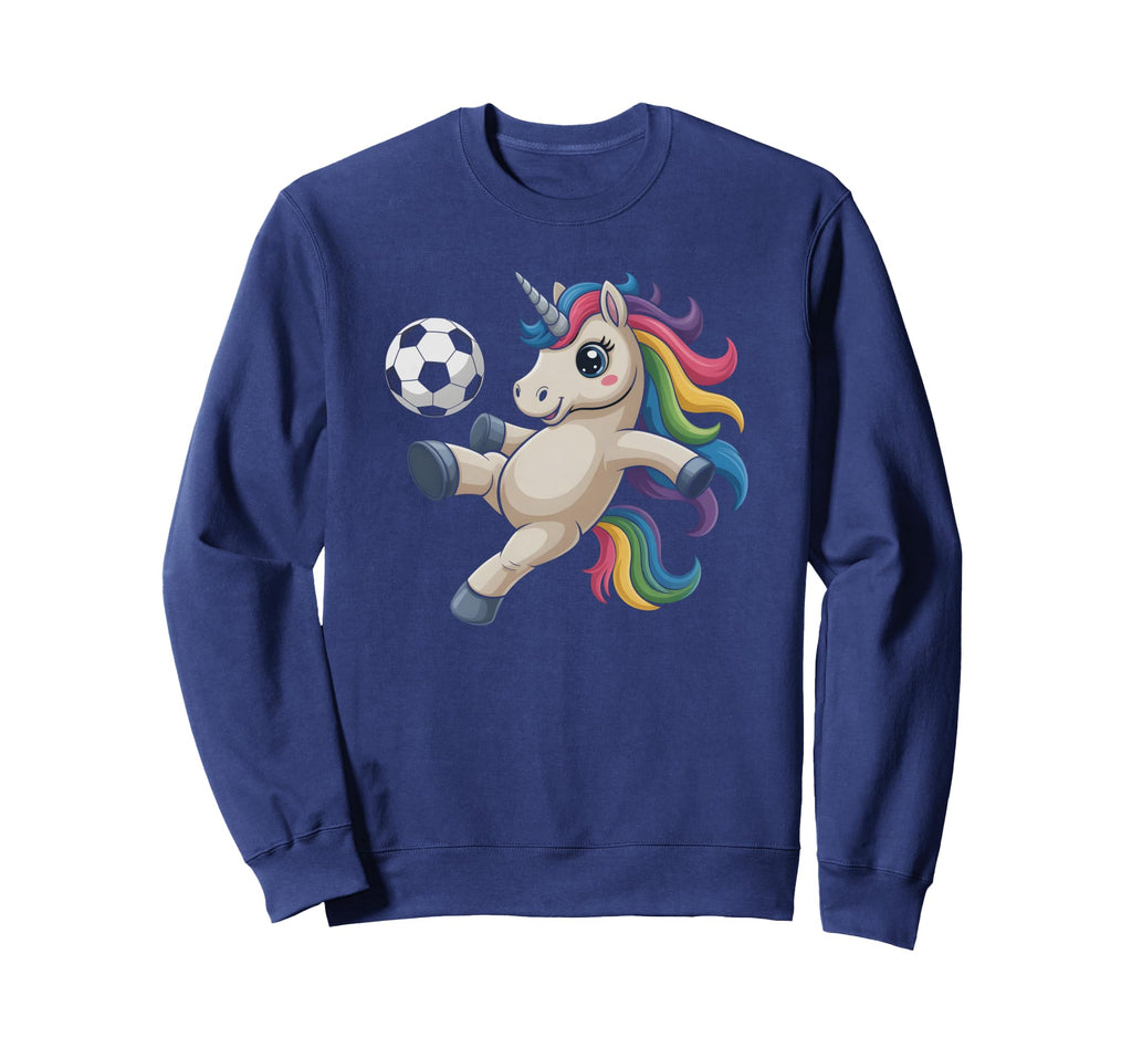 Funny Unicorn Soccer Just Who Loves Sweatshirt - Trendy Graphic for Adults