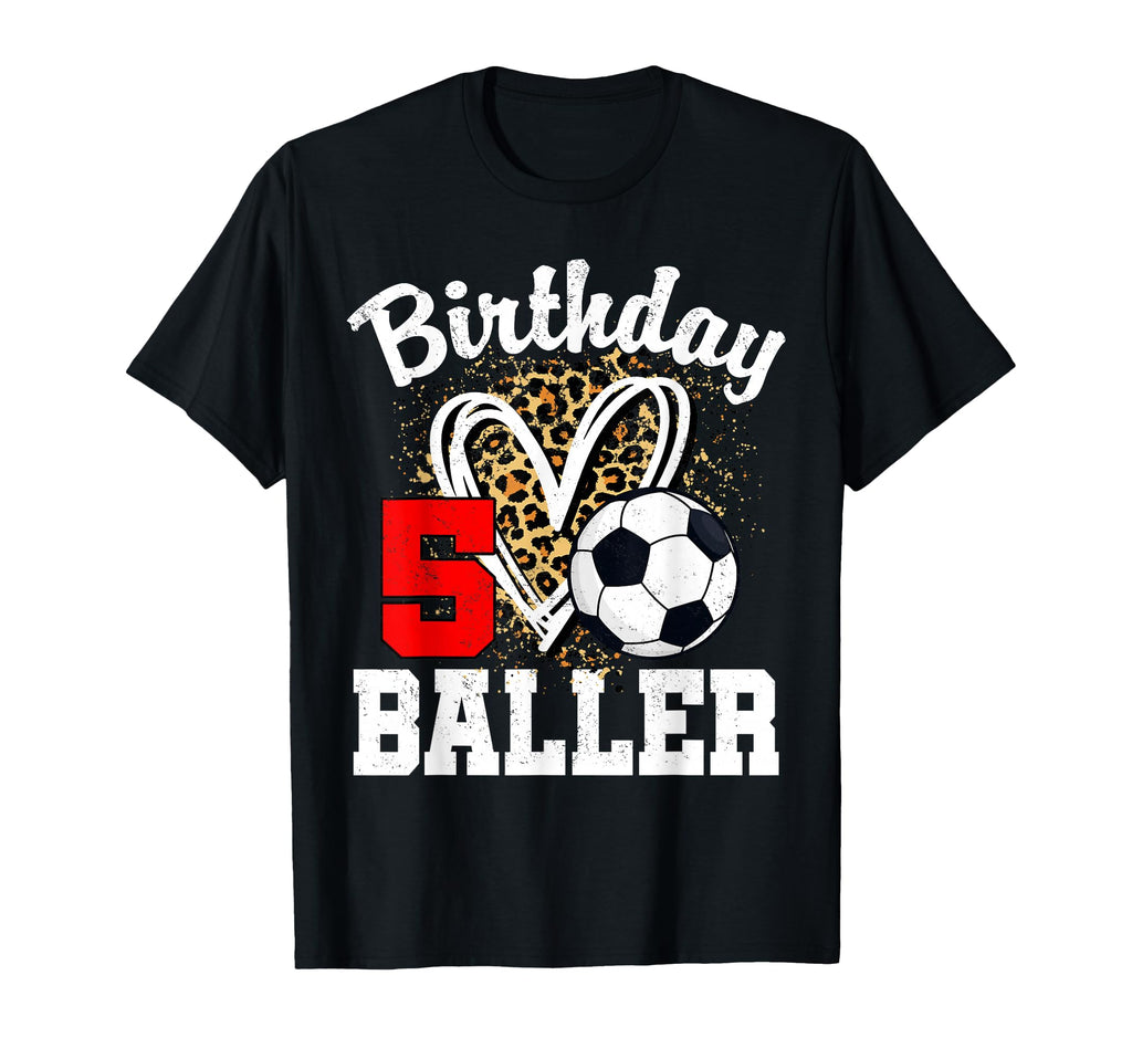 5Th Birthday Soccer Ball 5 Year Old T-Shirt - Minimalist Print for Adults