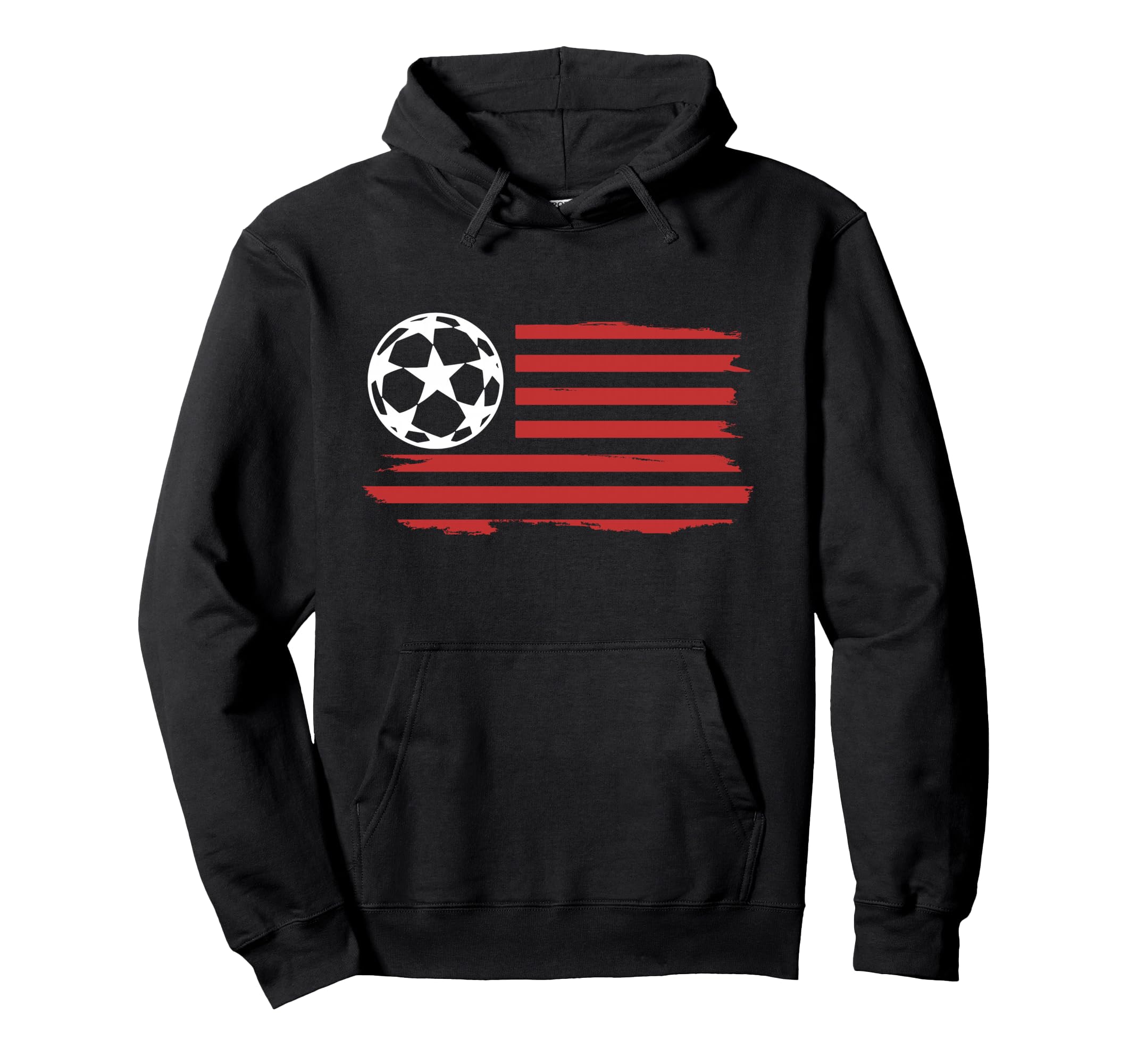 Soccer American Flag Patriotic Hoodie - Casual Everyday Wear Men Women