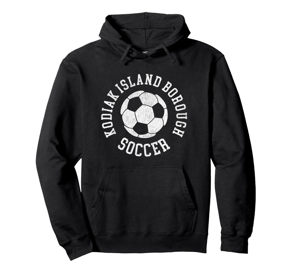 Kodiak Island Borough Soccer Distressed Hoodie - Graphic Print for Adults
