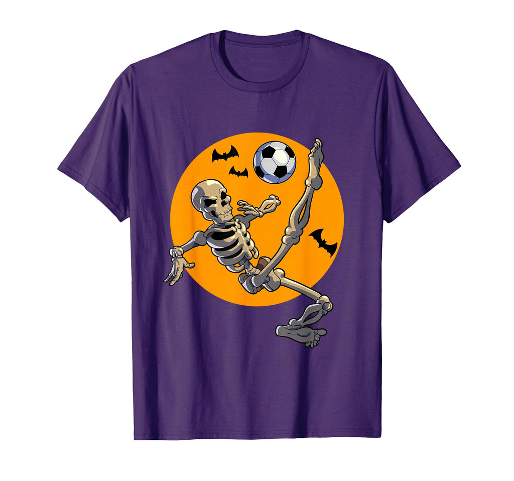 Soccer Skeleton Halloween Skeleton T-Shirt - Unique Graphic Men Women
