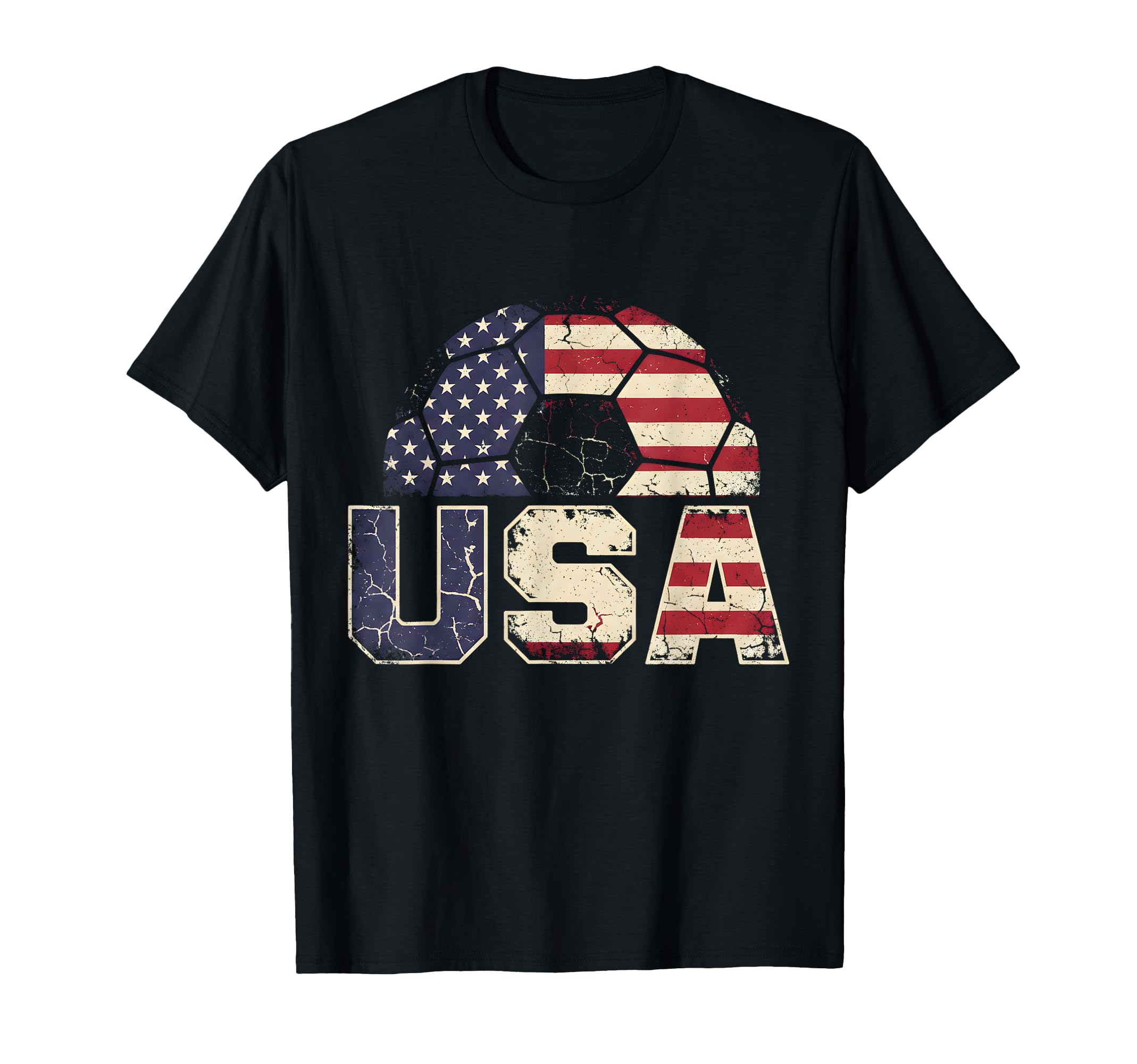 Usa Soccer American Flag Soccer Ball T-Shirt - Minimalist Print Unisex