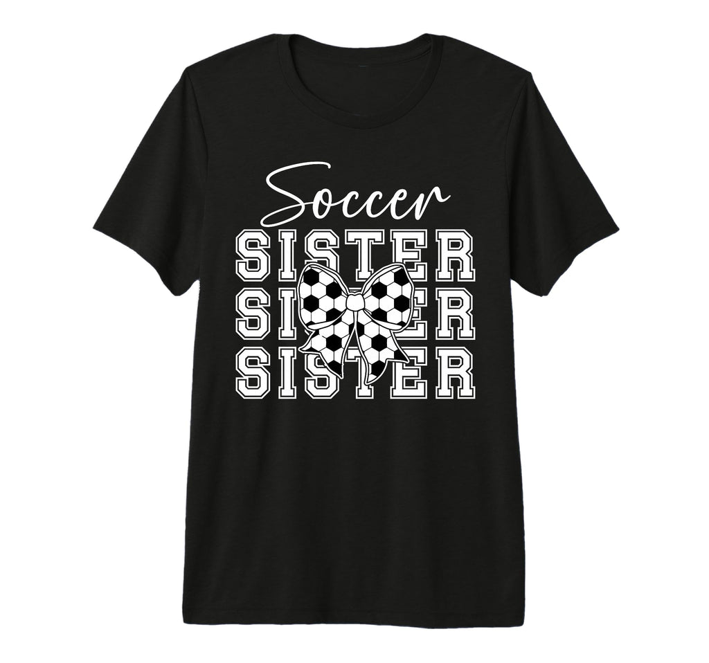 Soccer Sister Coquette Sister Soccer T-Shirt - Aesthetic Graphic Unisex