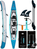 BEYOND MARINA Inflatable Kayak 1 & 2 & 3 Person Adult- Full Drop Stitch Kayak with Aluminum Paddles, Seats, Footrests, Pump, Fins