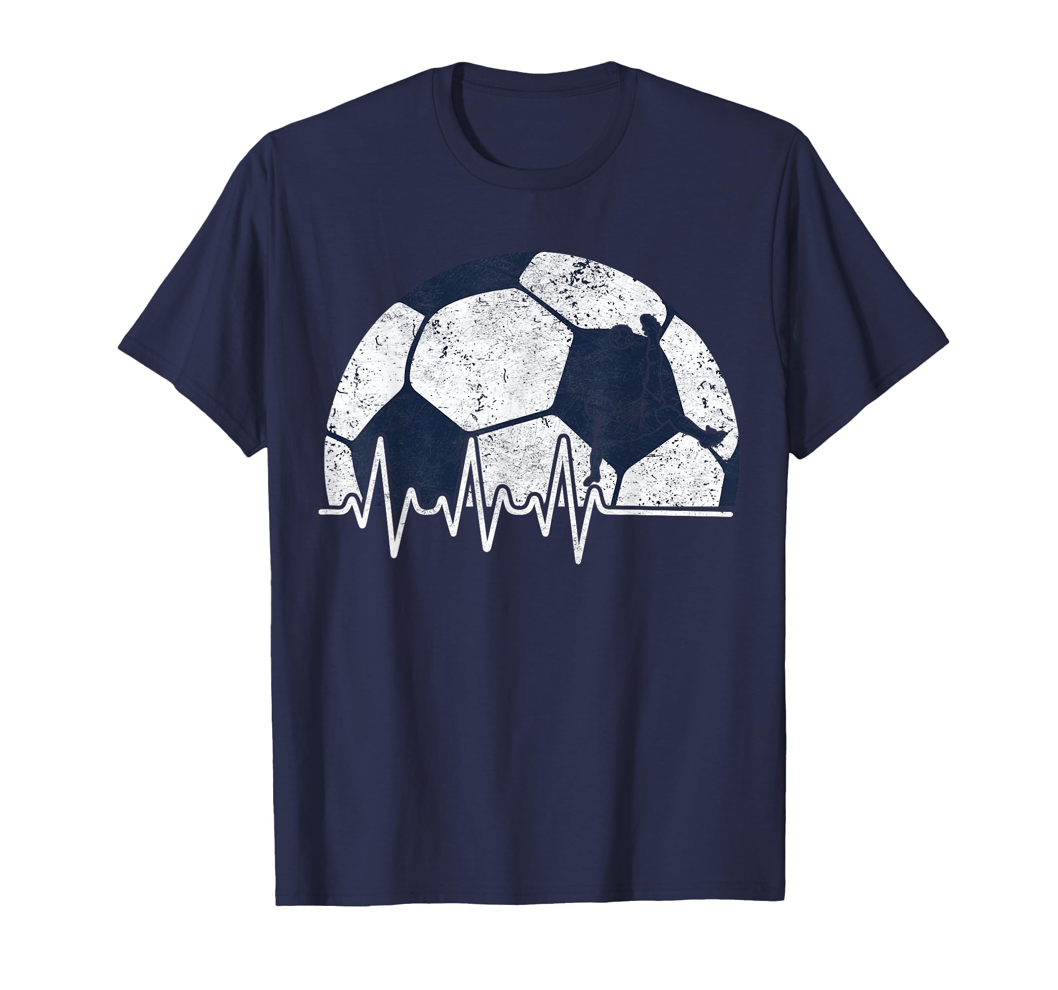 Heartbeat Soccer Lover Soccer Fans T-Shirt - Graphic Print for Adults