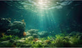 Under The Sea Aquarium Background Deep Sea Aquatic Plants Fish Tank Background Underwater Rock Sunray Terrarium Backgrounds Tropical Fish Deep Ocean Floor Fish Tank Backgrounds 48x18in