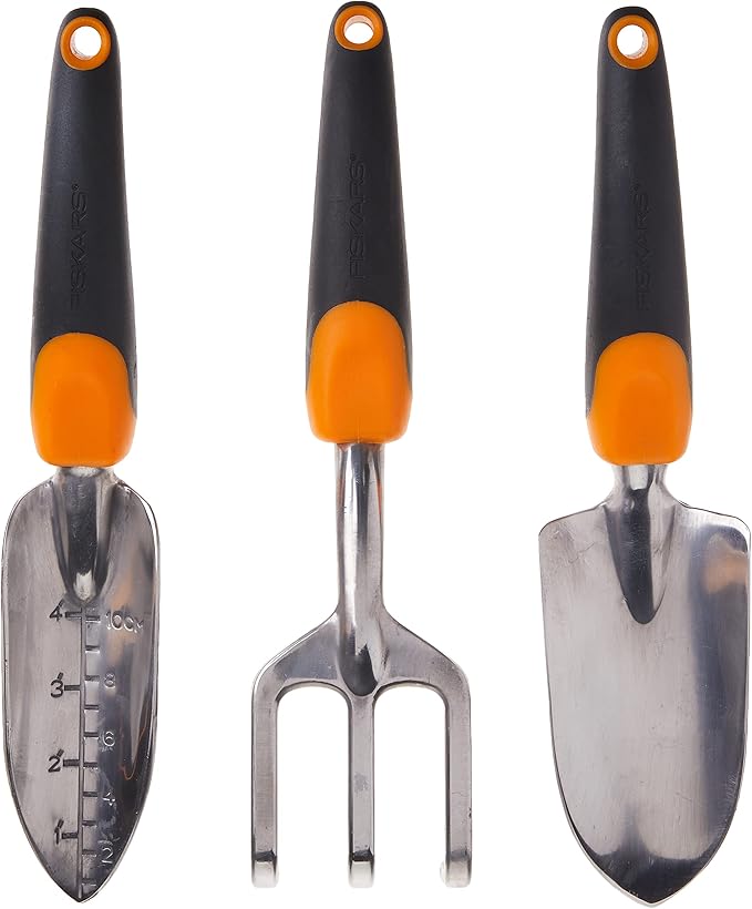 Fiskars 384490-1001 Ergo Garden Tool Set, Regular Package, Black/Orange