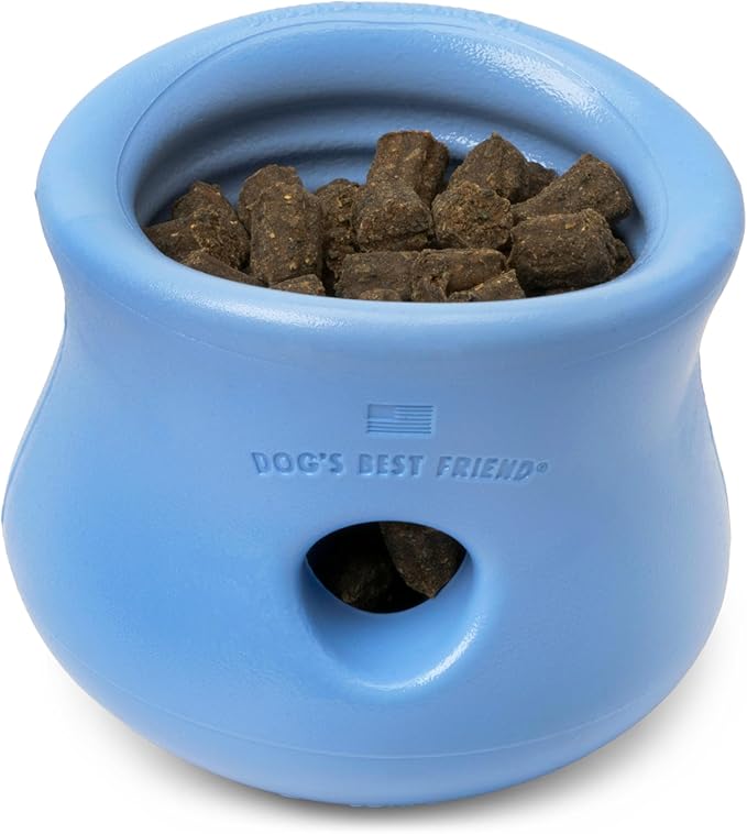 WEST PAW Zogoflex Limited Edition Toppl Treat Dispensing Dog Toy Puzzle – Interactive Chew Toys for Dogs – Dog Toy for Moderate Chewers, Fetch, Catch – Holds Kibble, Treats, Small 3", Periwinkle