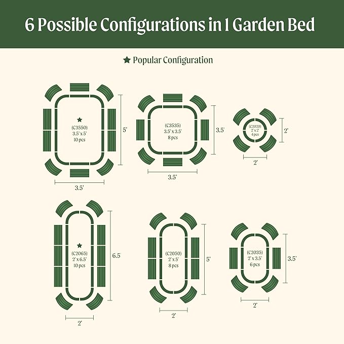 Vego garden 32" Extra Tall Raised Garden Bed Kits, 6 in 1 Modular Raised Planter Box for Vegetables Flowers Fruits Oval Metal Raised Garden Bed- Modern Gray