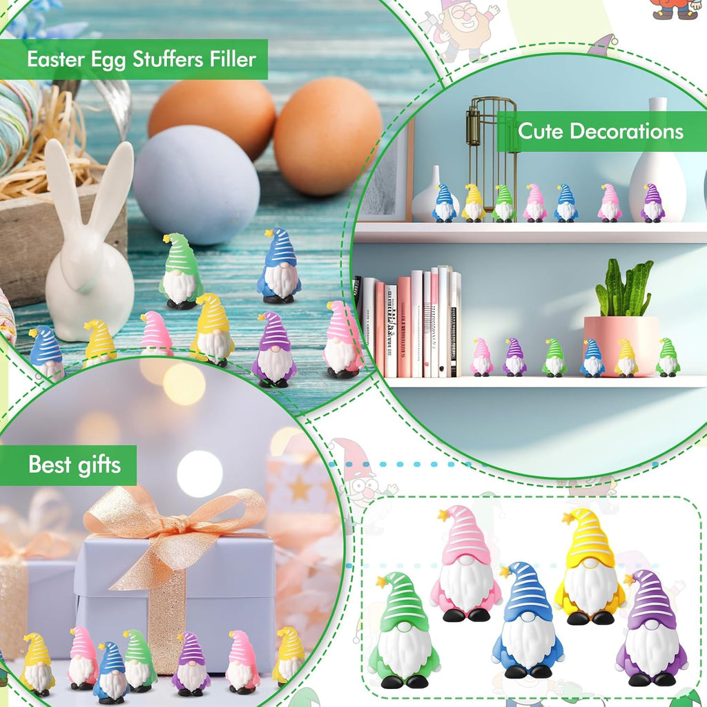 100 Pcs Luminous Mini Gnomes Figurines Fairy Glow in Dark Garden Miniature Gnome Figurines Decor Funny Poses Garden Yard Home Patio Lawn Backyard Hide See DIY Craft