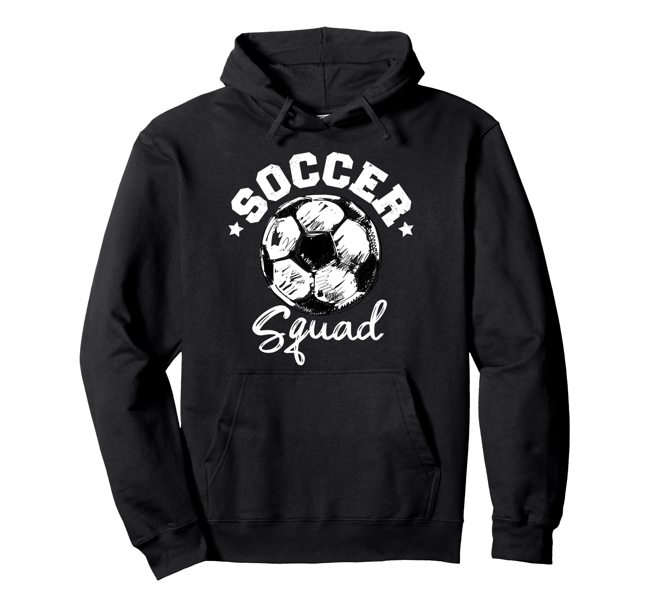 Soccer Squad Soccer Ball Distressed Funny Hoodie - Trendy Graphic Unisex