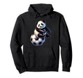 Black White Creature Soccer Ball Player Hoodie - Minimalist Print Men Women