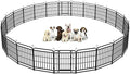 Dog Playpen Outdoor 24 Piece Panels Heavy Duty Dog Fence 32" Height with Thick Pipe Anti-Rust with Doors Portable for RV Camping Yard, Total 54FT, 227 Sq.ft, Snowy Black