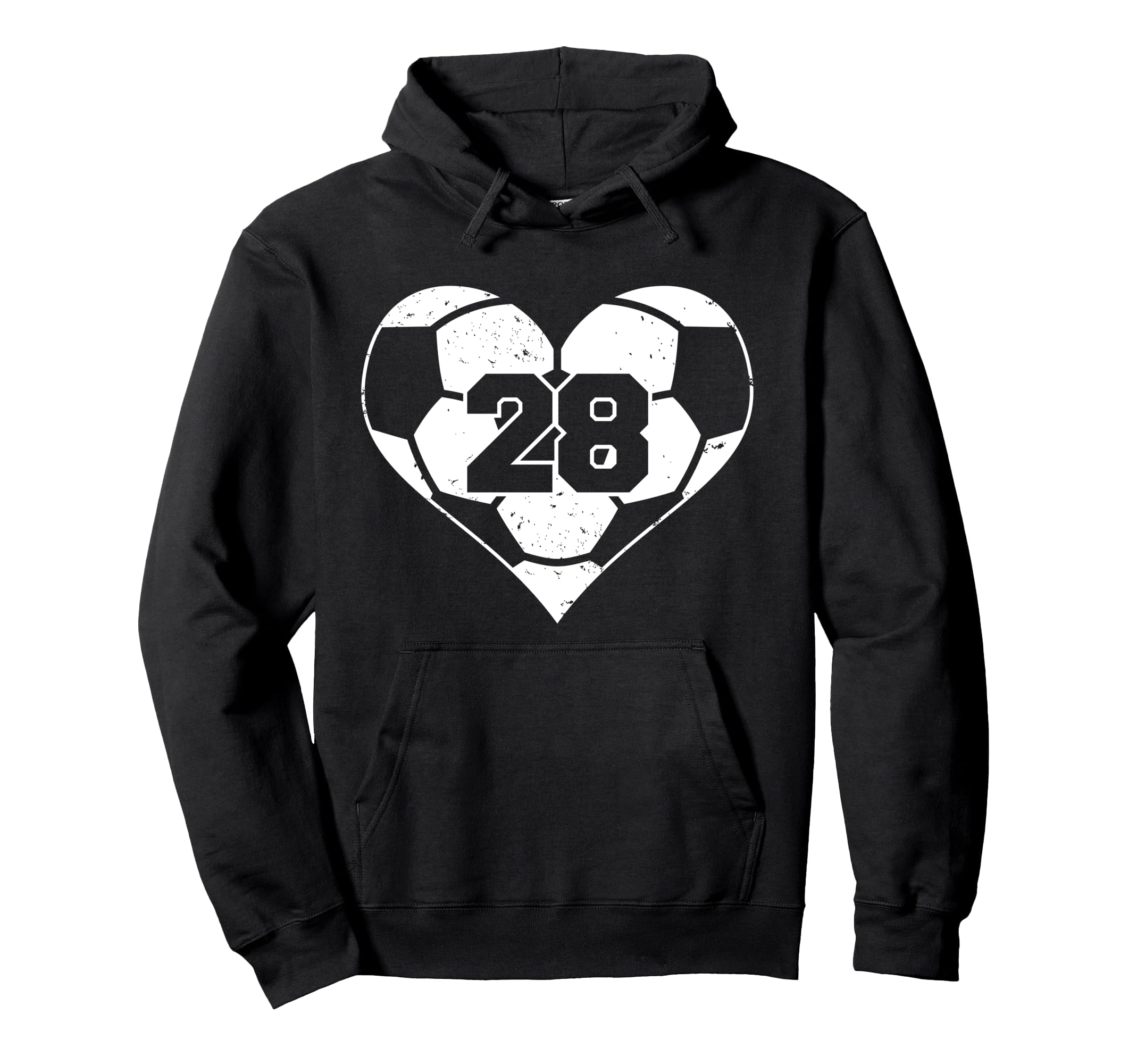 Soccer Number 28 Jersey Funny Soccer Hoodie - Graphic Print for Adults