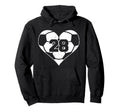 Soccer Number 28 Jersey Funny Soccer Hoodie - Casual Everyday Wear Unisex