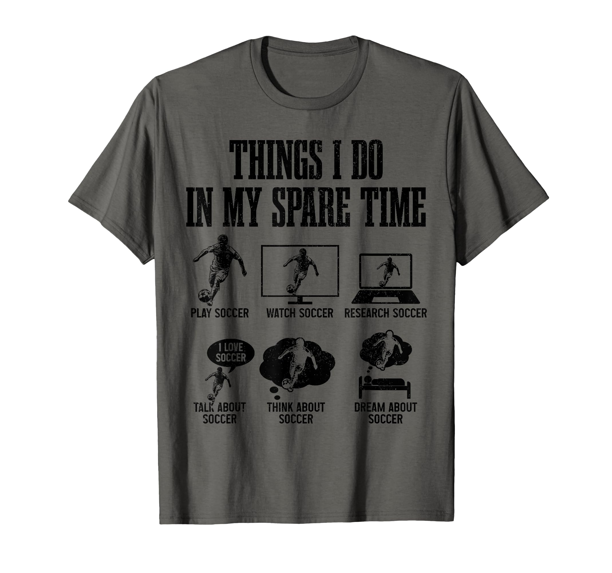 Soccer Things I Do My Spare Time T-Shirt - Custom Art Print for Adults