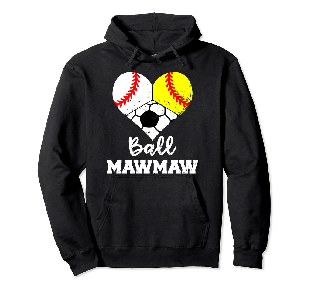 Ball Mawmaw Heart Funny Baseball Hoodie - Casual Everyday Wear Men Women