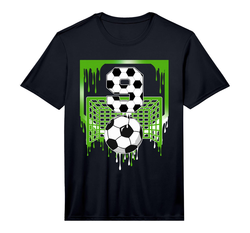 9Th Birthday Soccer Ice Cream Drip 9 T-Shirt - Custom Art Print Men Women