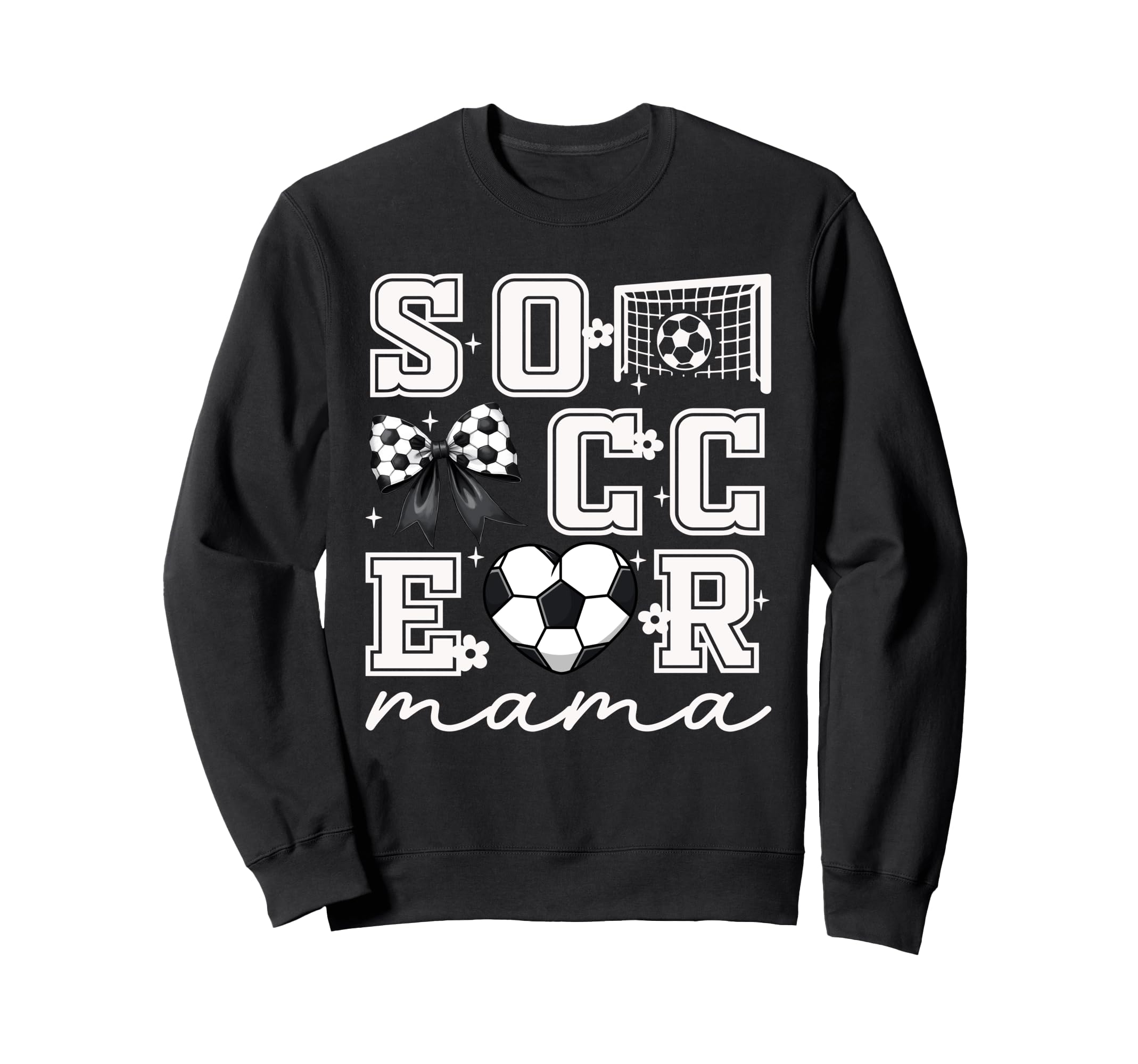 Soccer Mama Coquette Bow Funny Soccer Sweatshirt - Novelty Apparel Unisex
