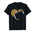 Football Heart Cutout Gold White Team T-Shirt - Fun Novelty Design Unisex