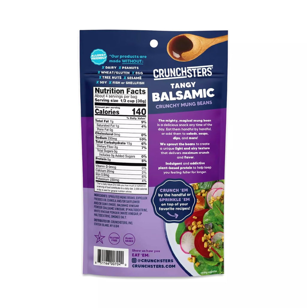 Crunchsters Smoky Balsamic Sprouted Protein Snack, Case of 6, 4 Oz. Each