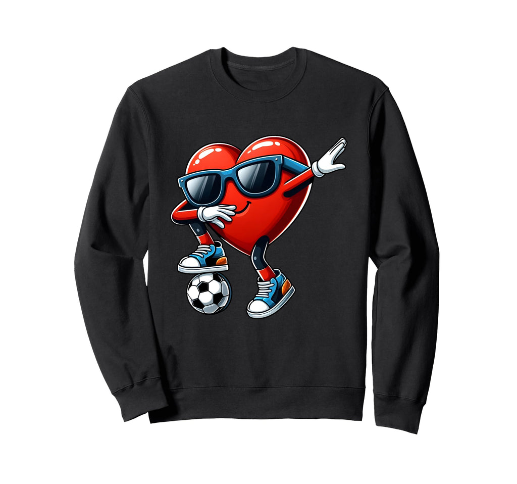 Valentines Day Heart Dabbing Heart Sweatshirt - Novelty Apparel for Adults
