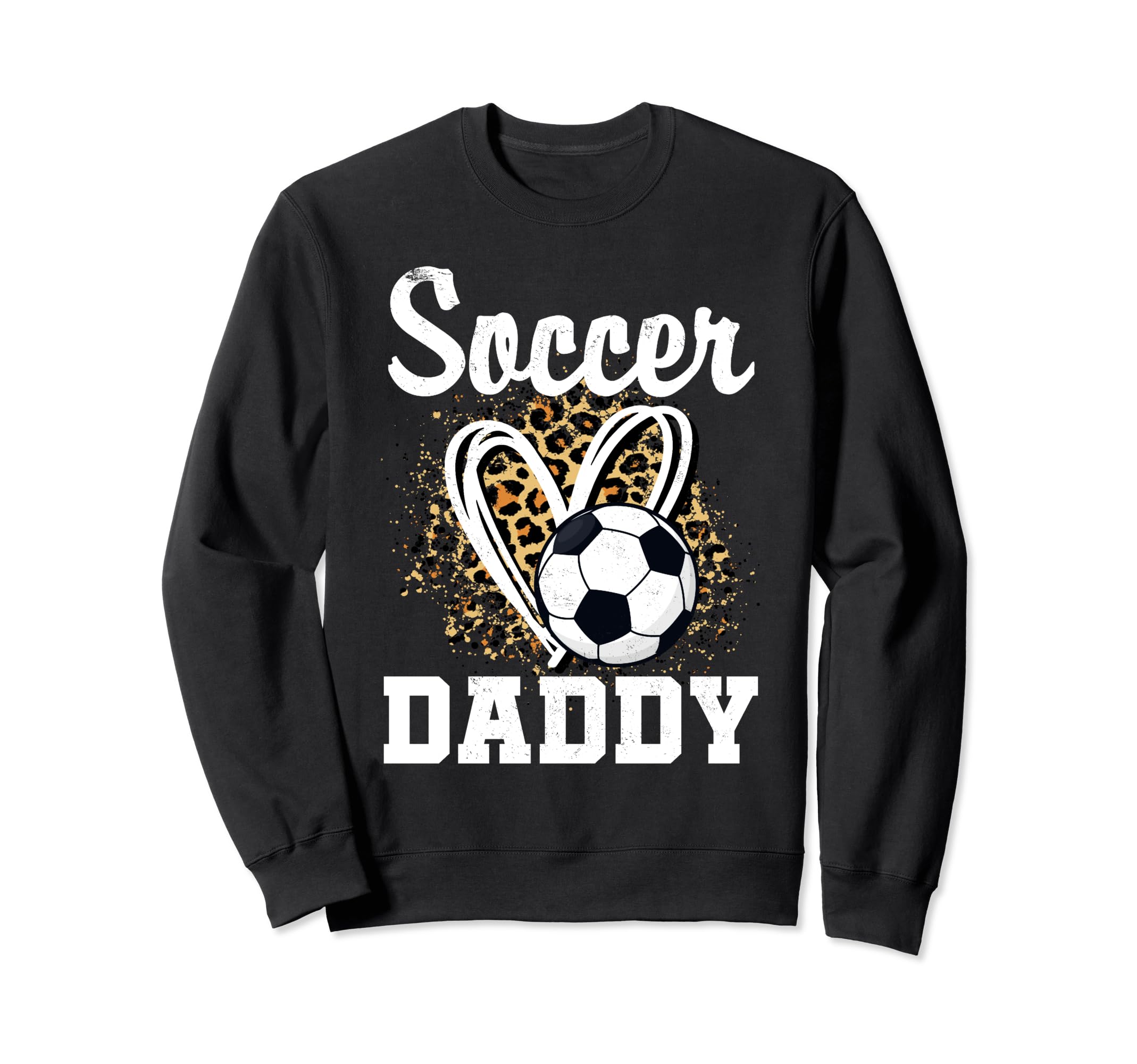 Soccer Daddy Leopard Heart Sweatshirt - Casual Everyday Wear for Adults