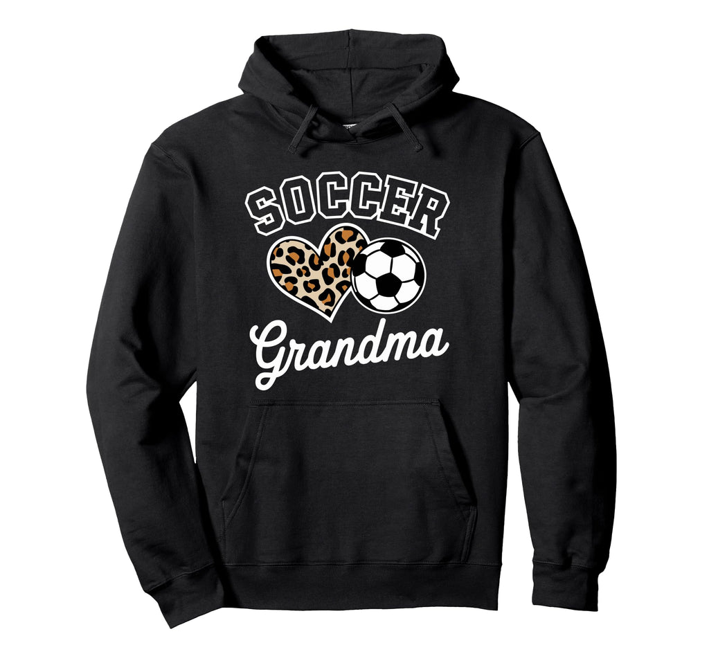 Soccer Grandma Funny Leopard Heart Hoodie - Aesthetic Graphic for Adults
