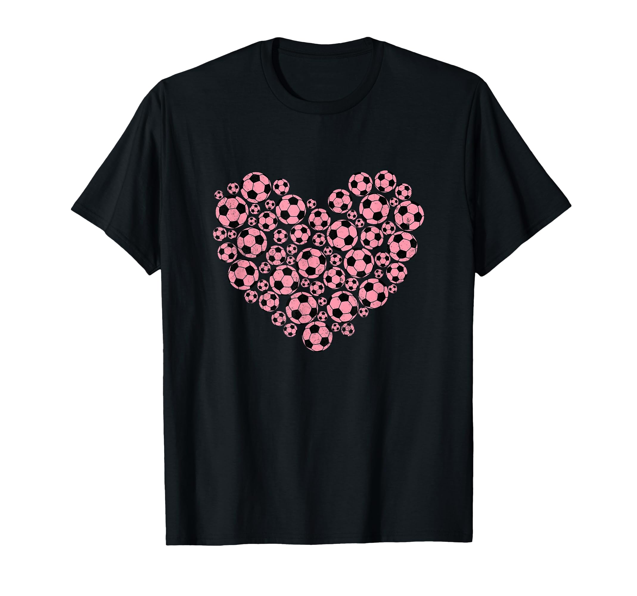 Heart Shape Soccer Lover Football Womens T-Shirt - Graphic Print for Adults